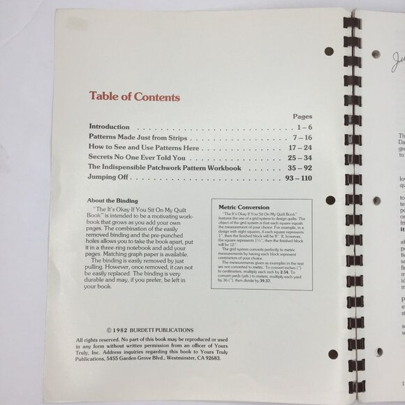 Vintage 1982 The Its Okay If You Sit On My Quilt Book Pattern Mary Ellen Hopkins - Picture 2 of 11